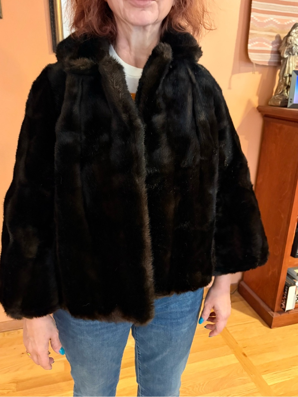 Tissavel of France Dark Brown Faux Fur Teddy Jacket - Picture 4 of 4